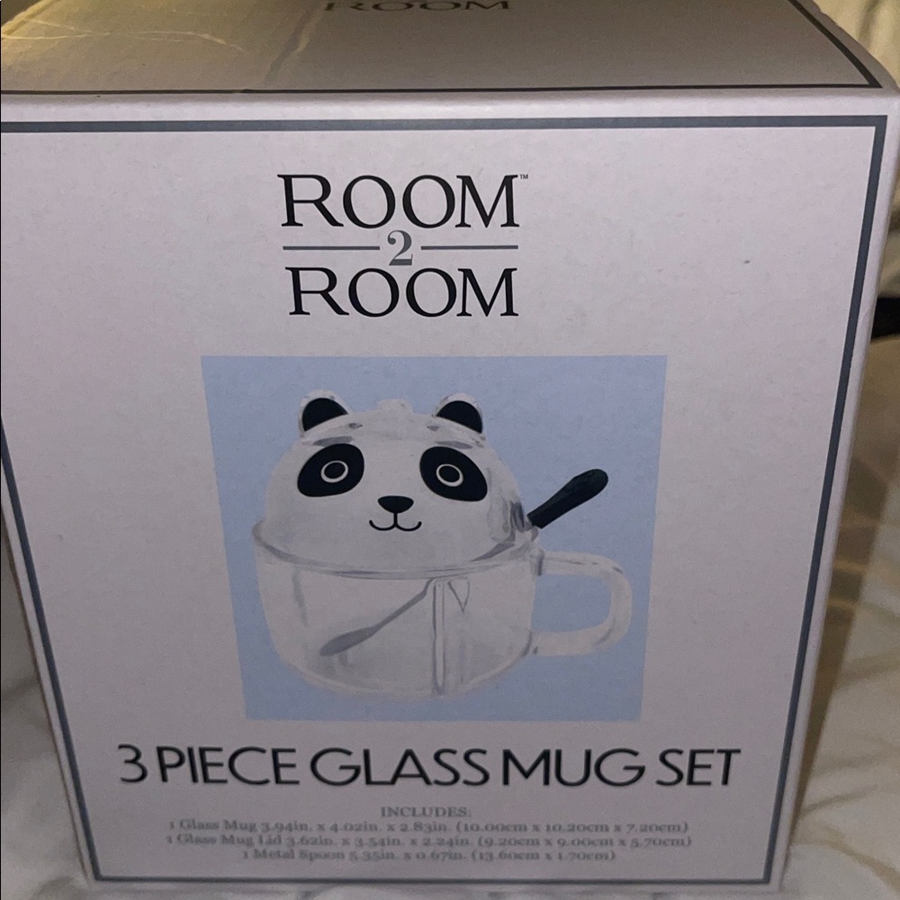 Room 2 Room Panda Glass Mug Set